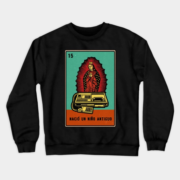 Vintage Video Game Console Loteria Crewneck Sweatshirt by Kujo Vintage